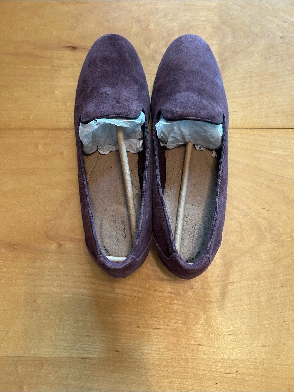 Clarks Women's Plum Suede Slip-On Loafers - Picture 1 of 5